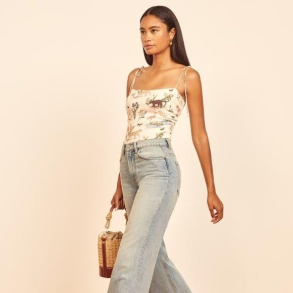 Reformation Lupe Top in Rainforest NEW - Picture 4 of 12